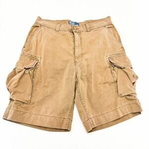 Ralph Lauren Men's Polo 100% Cotton Chino Shorts Green/Brown Khaki Size 35